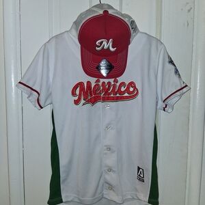 Mexico Baseball Jersey - White and Green